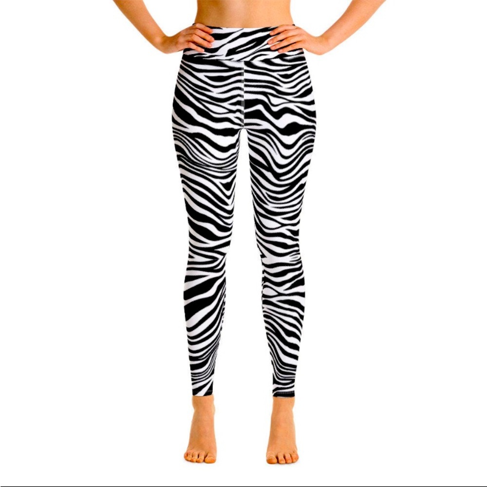 Punk Rock Zebra Print Pull On Stretch Leggings BNWOT sz Large